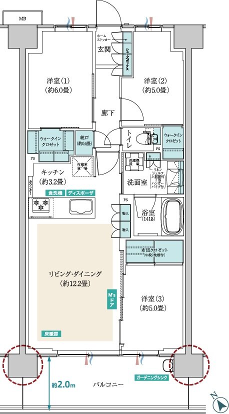 メイツ昭島 間取り B‐E type