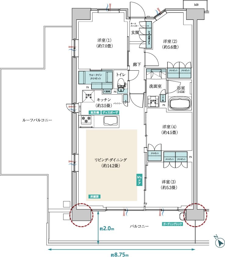 メイツ昭島 間取り B‐Fr type