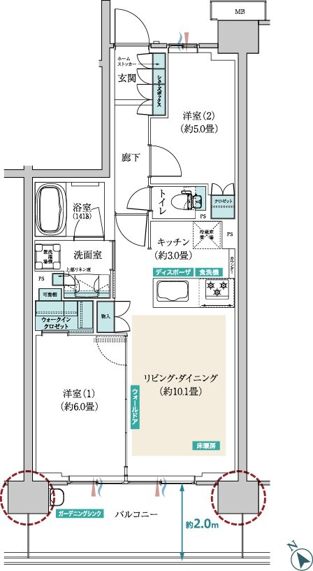 メイツ昭島 間取り B‐J type
