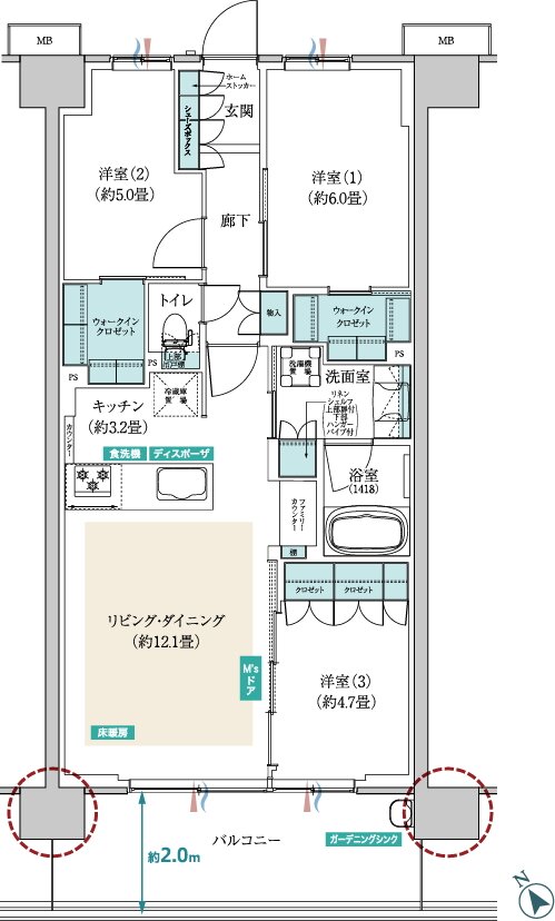 メイツ昭島 間取り B‐B type