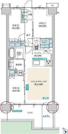 メイツ昭島 間取り B‐Ht type