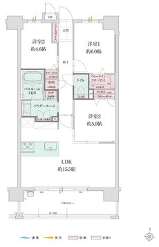 グランフォーレ白木原レジデンス 間取り Cタイプ
