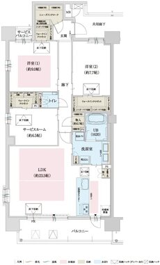 ドルチェヴィータグラン神戸甲南 間取り A type