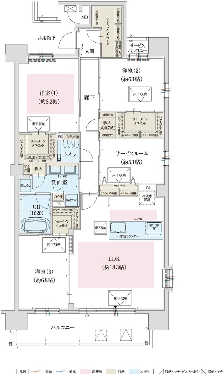 ドルチェヴィータグラン神戸甲南 間取り D type