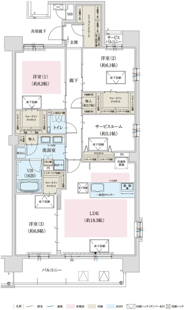 ドルチェヴィータグラン神戸甲南 間取り D type