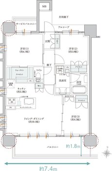 クレヴィアしぎの駅前 間取り A type