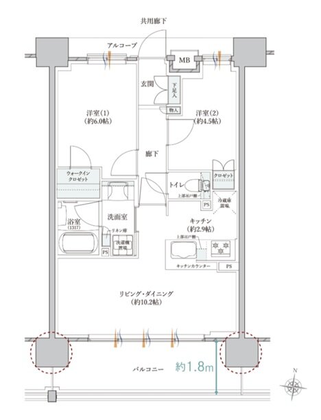 クレヴィアしぎの駅前 間取り C type