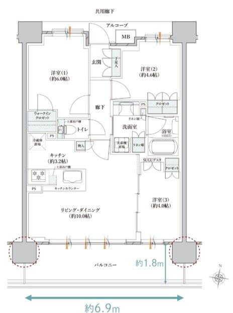 クレヴィアしぎの駅前 間取り D