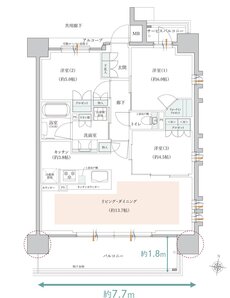 クレヴィアしぎの駅前 間取り G type