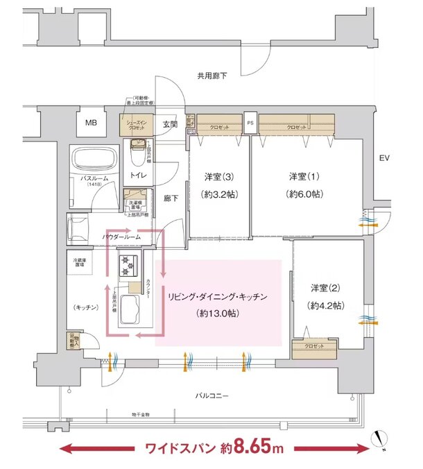 プレサンス ジェネ 四日市諏訪新道 間取り Bタイプ