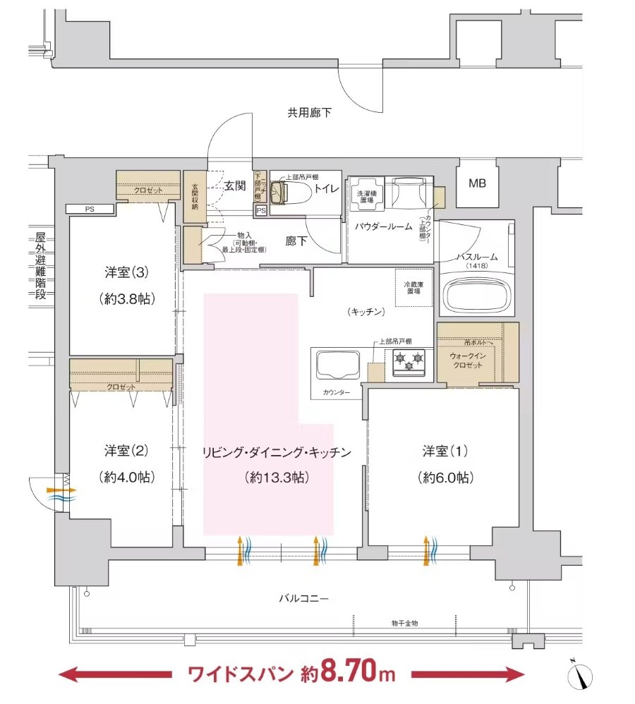 プレサンス ジェネ 四日市諏訪新道 間取り Cタイプ