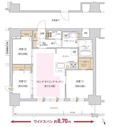 プレサンス ジェネ 四日市諏訪新道 間取り Cタイプ