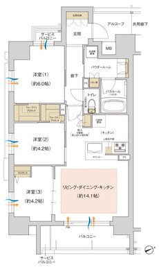 プレサンス ロジェ 名古屋城西 間取り Aタイプ