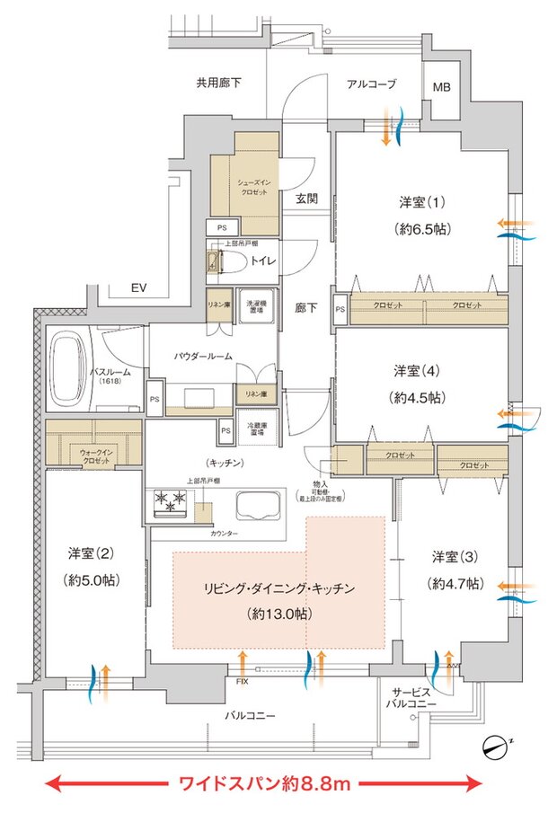 プレサンス ロジェ 名古屋城西 間取り Eタイプ