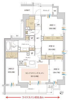 プレサンス ロジェ 名古屋城西 間取り Eタイプ