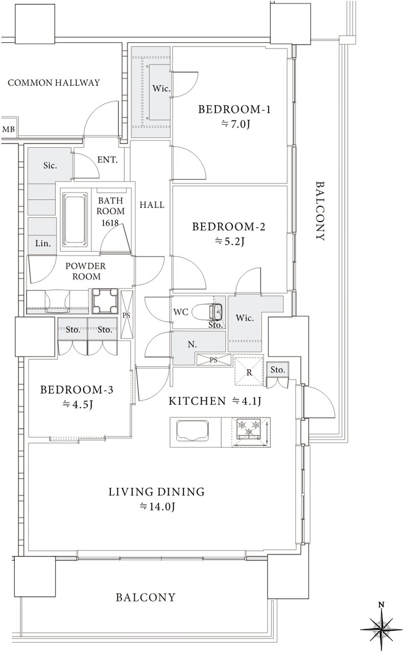 レーベン御器所 M's TOWER 間取り D type