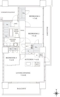 レーベン御器所 M's TOWER 間取り D type