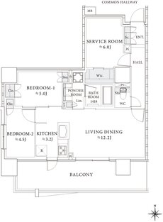 レーベン御器所 M's TOWER 間取り G type