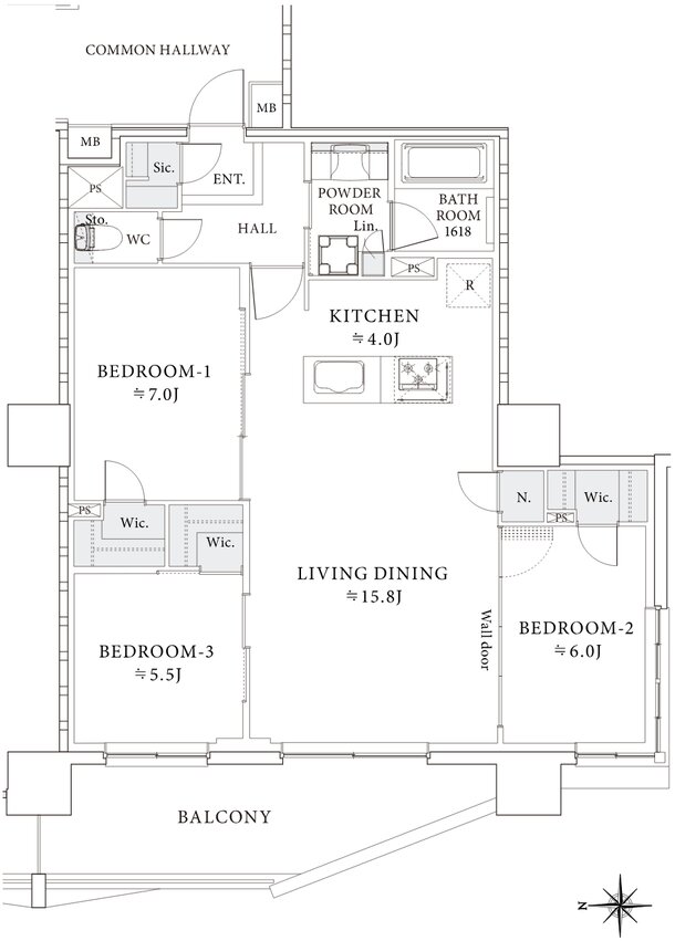 レーベン御器所 M's TOWER 間取り H type