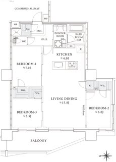 レーベン御器所 M's TOWER 間取り H type