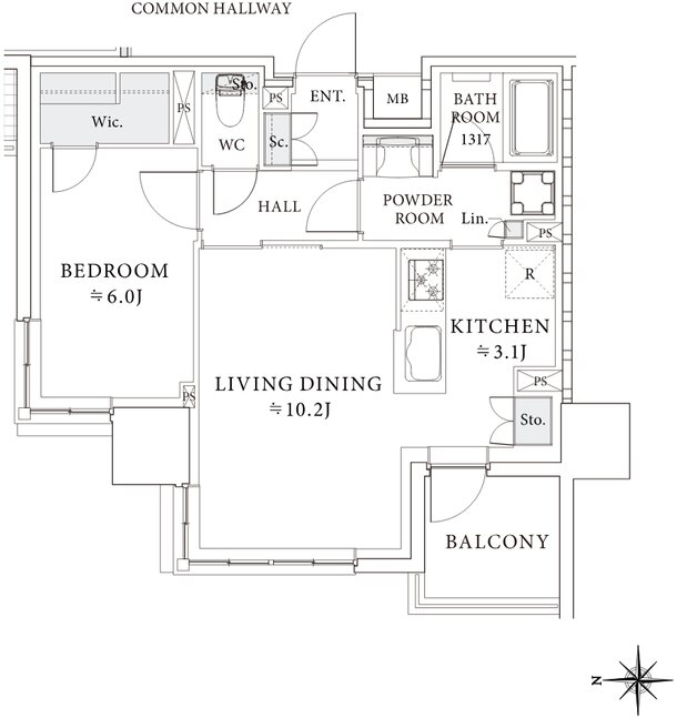 レーベン御器所 M's TOWER 間取り L type