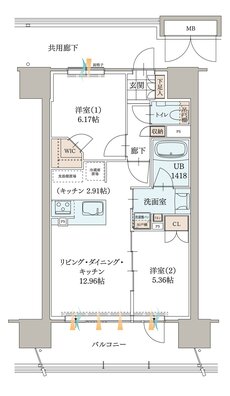 エンブルセブンスタワー 間取り C type