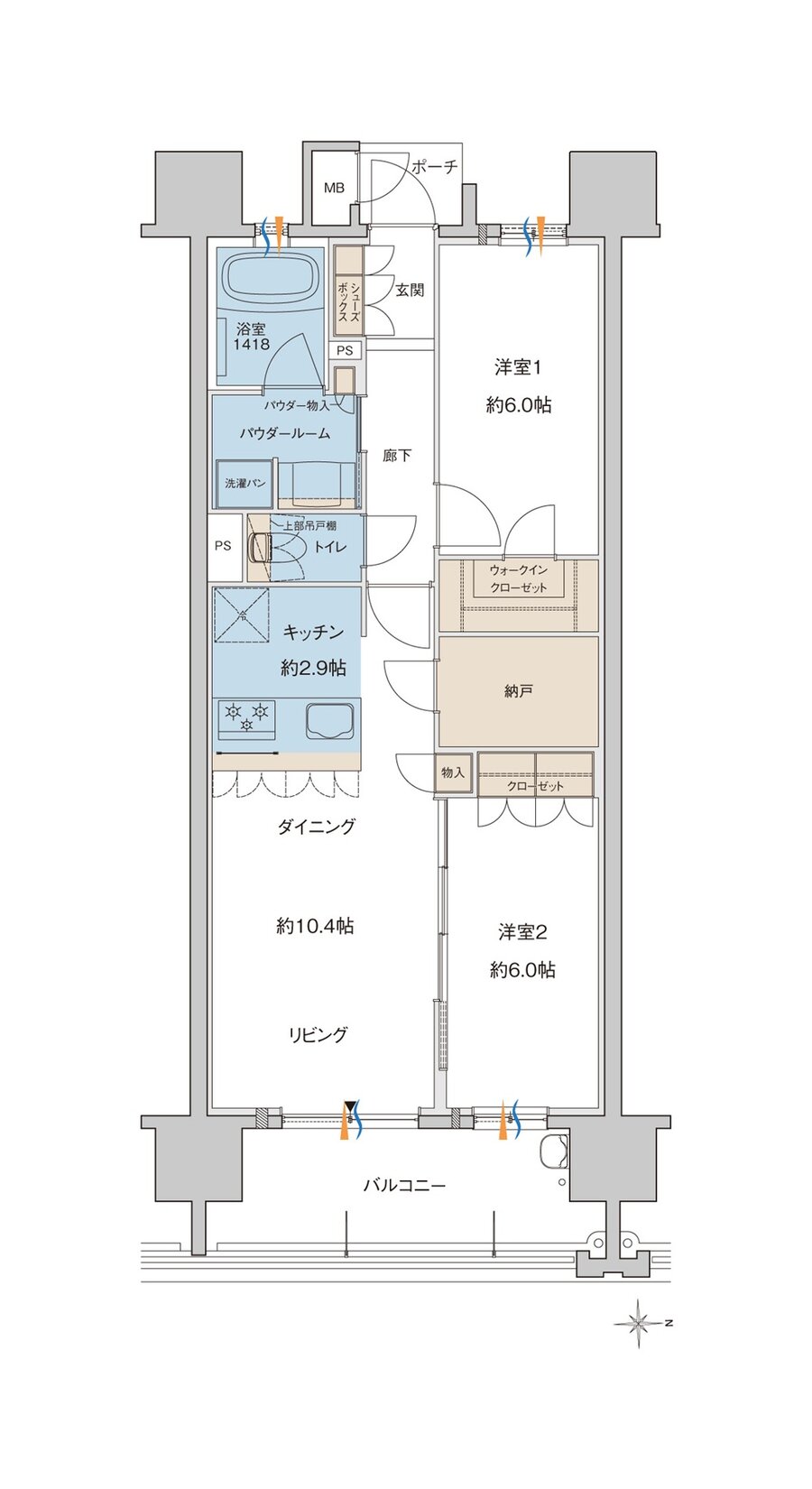 MJR大分D.C 間取り N type
