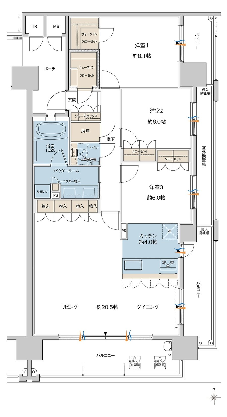 MJR大分D.C 間取り G type［MENU1］