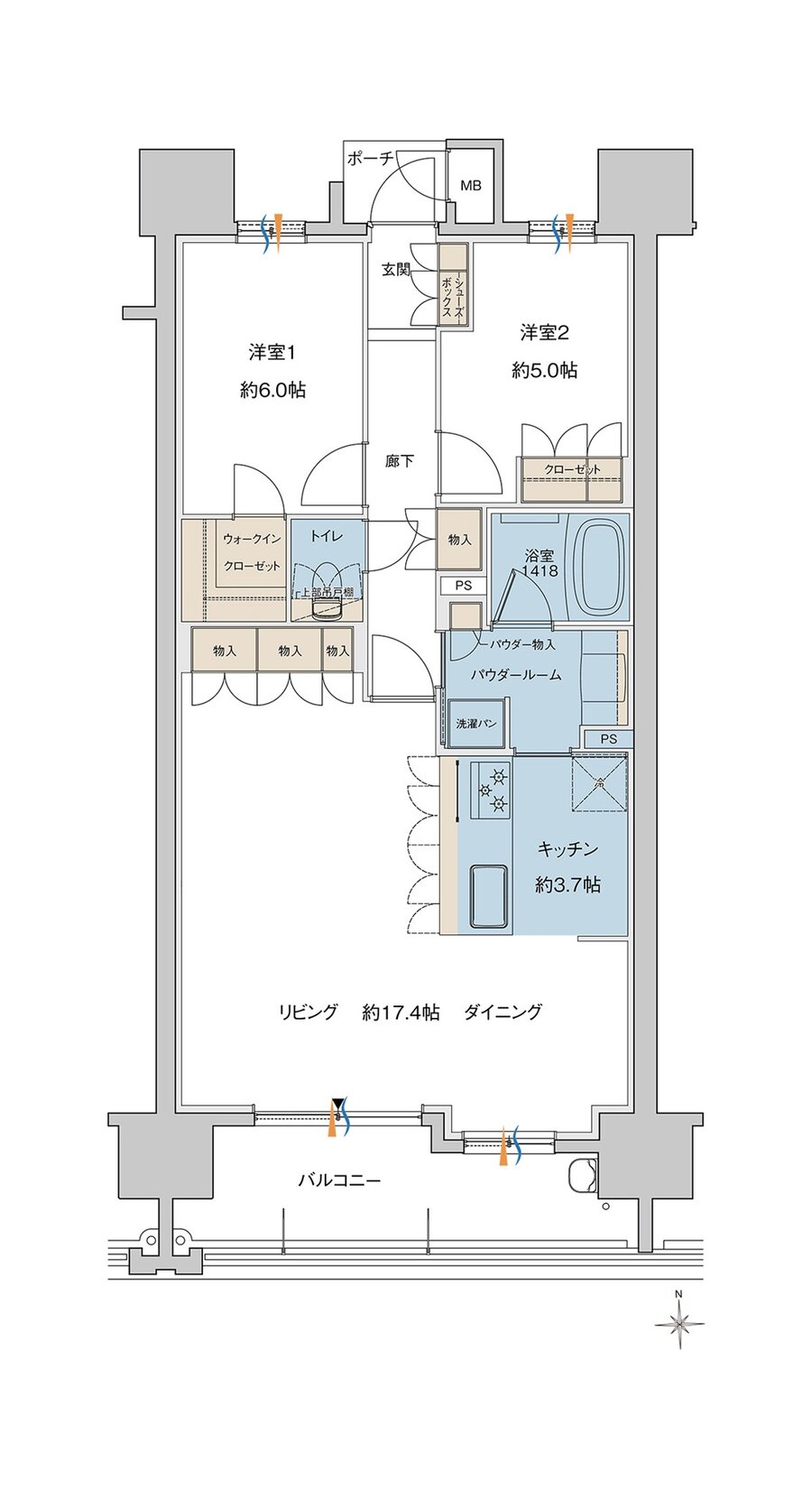 MJR大分D.C 間取り B type［MENU1］