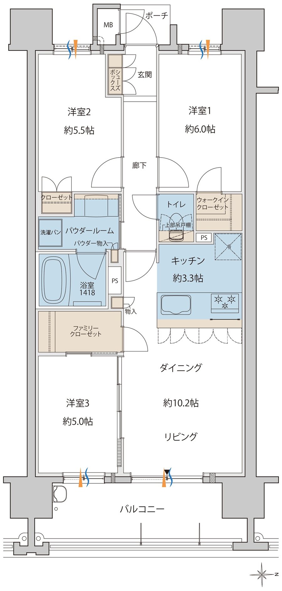 MJR大分D.C 間取り O type