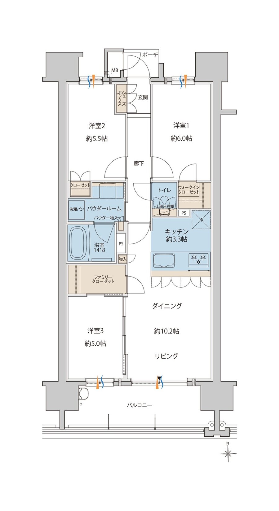 MJR大分D.C 間取り F type