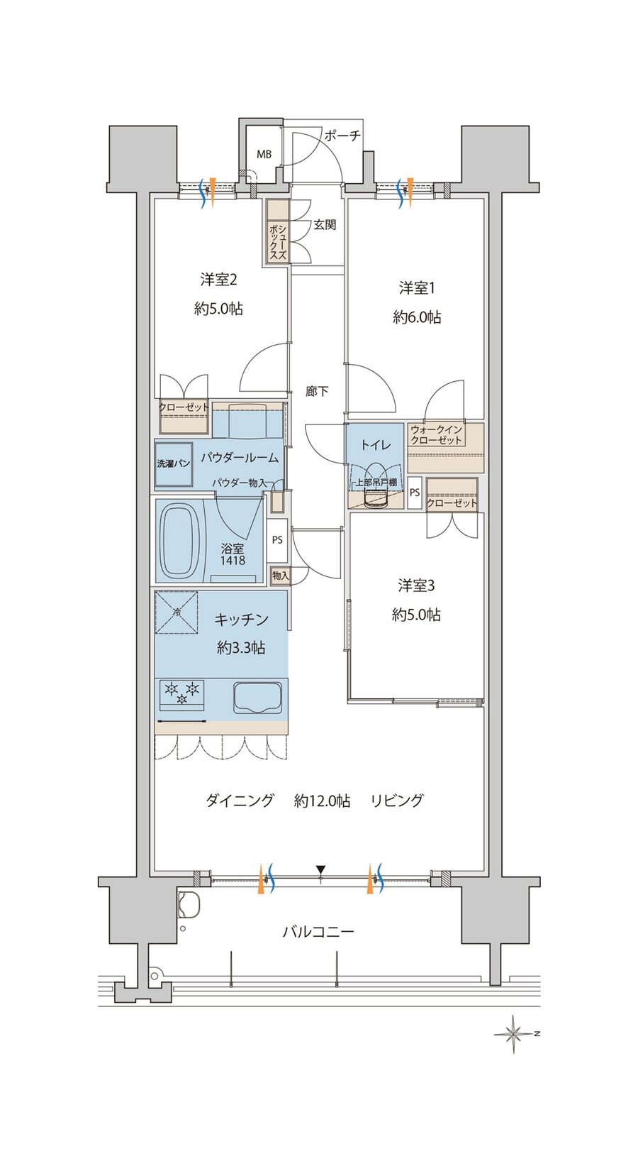 MJR大分D.C 間取り M type