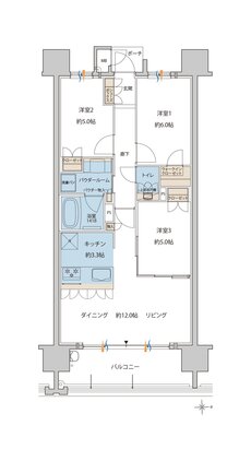 MJR大分D.C 間取り M type