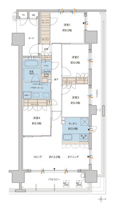 MJR大分D.C 間取り P type