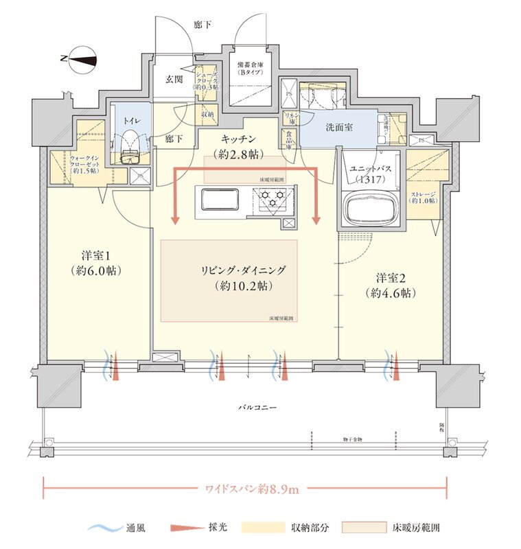クレアホームズ山鼻プレミア 間取り Bタイプ
