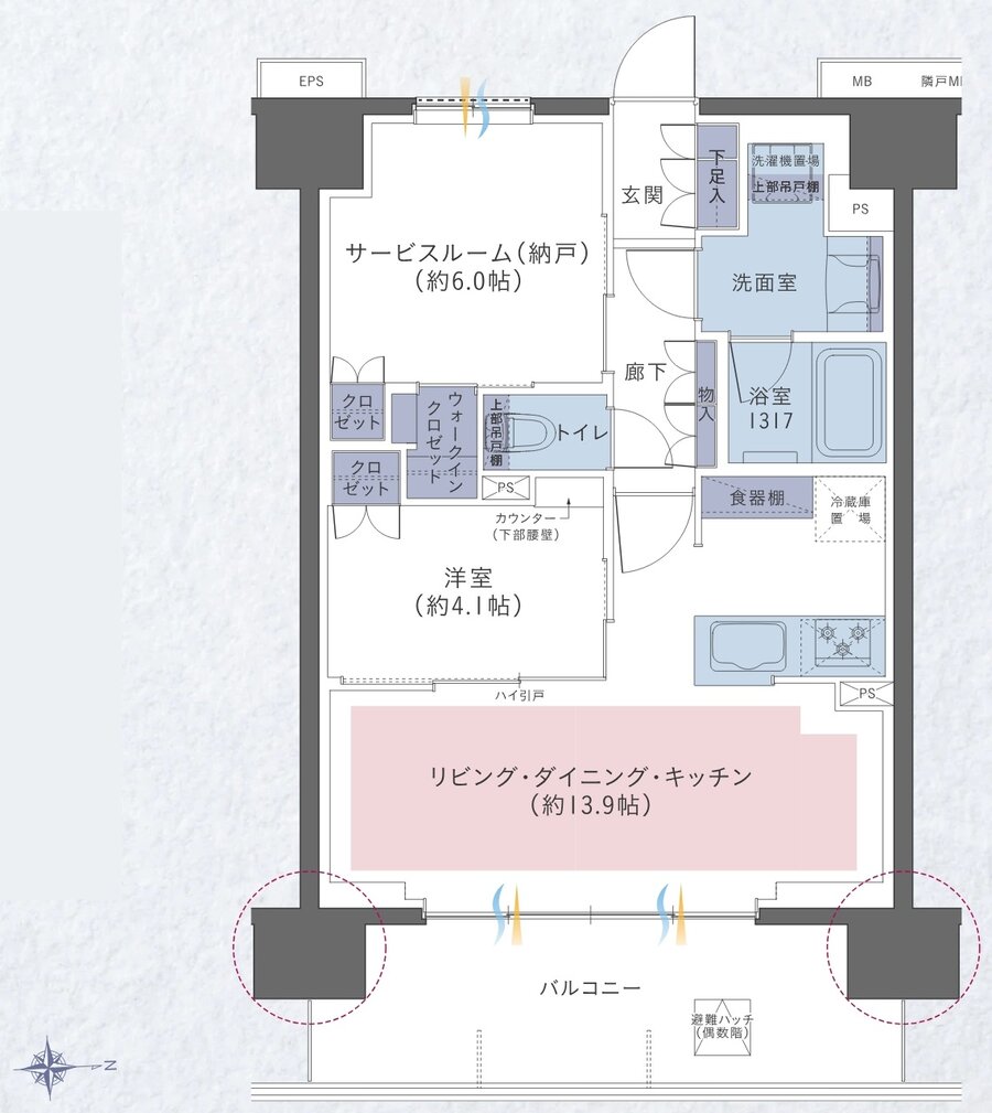 レーベン田端 CROSS EDGE 間取り B type