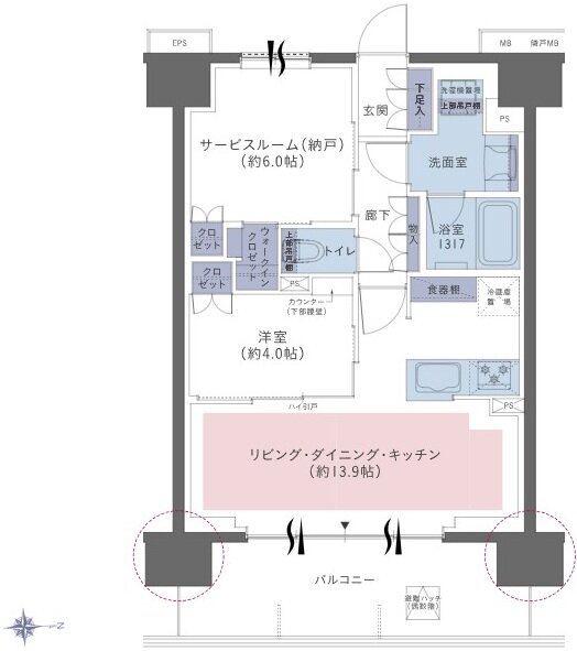 レーベン田端 CROSS EDGE 間取り B type