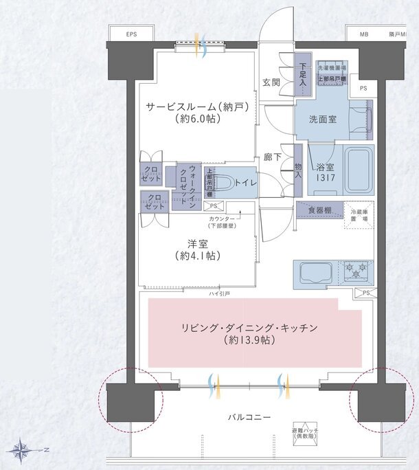 レーベン田端 CROSS EDGE 間取り B type