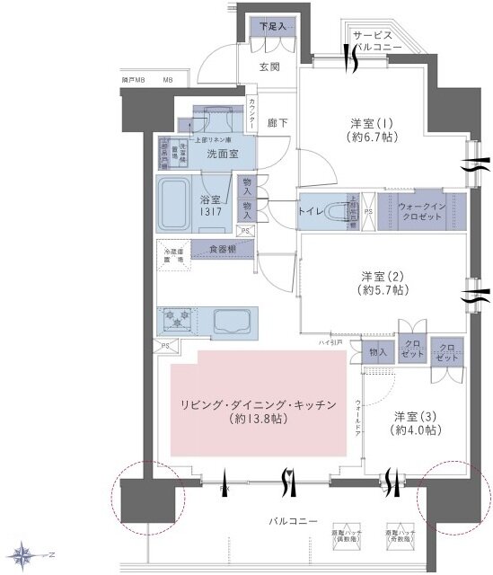 レーベン田端 CROSS EDGE 間取り C type