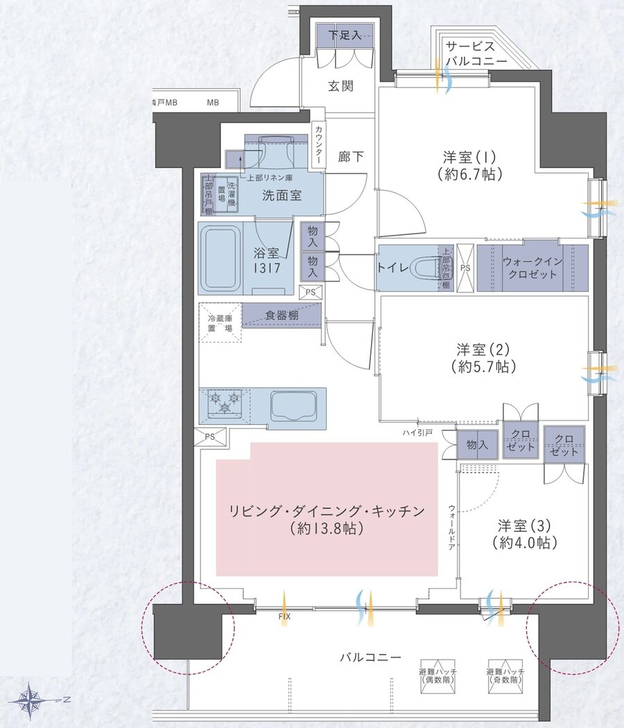 レーベン田端 CROSS EDGE 間取り C type