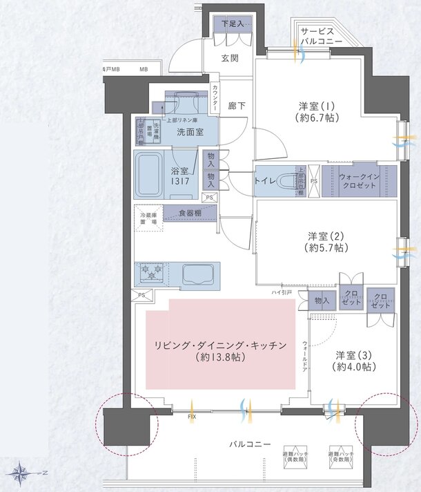 レーベン田端 CROSS EDGE 間取り C type