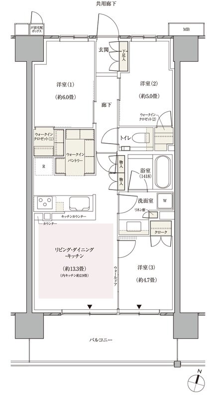 パークホームズ横浜ミッドスクエア 間取り C type