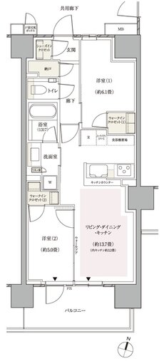 パークホームズ横浜ミッドスクエア 間取り D2 type