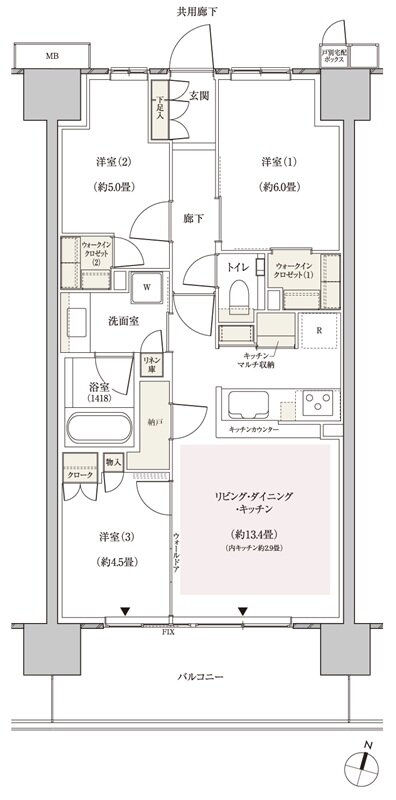 パークホームズ横浜ミッドスクエア 間取り E2 type
