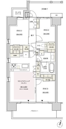 パークホームズ横浜ミッドスクエア 間取り Atype