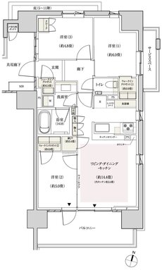 パークホームズ横浜ミッドスクエア 間取り F type