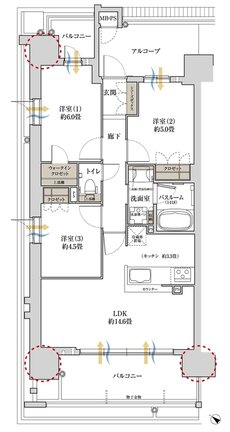 ワコーレ新長田ルミナゲート 間取り A type