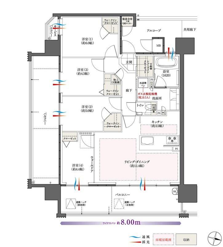 The フローレンス三之丸西御門 間取り Cタイプ