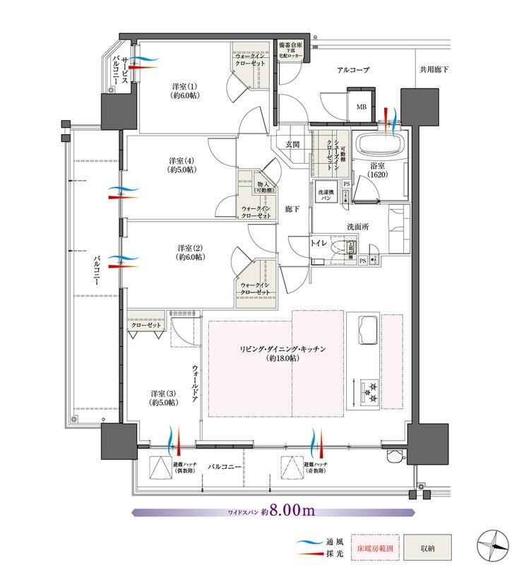 The フローレンス三之丸西御門 間取り Dタイプ