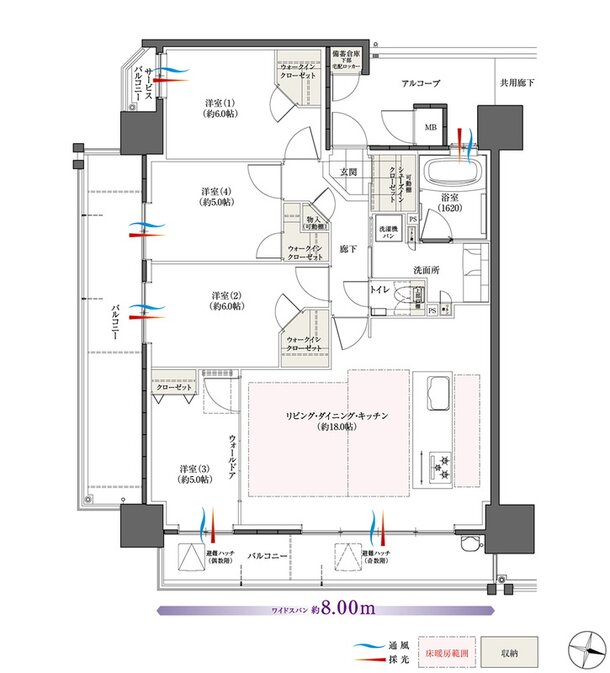 The フローレンス三之丸西御門 間取り Dタイプ